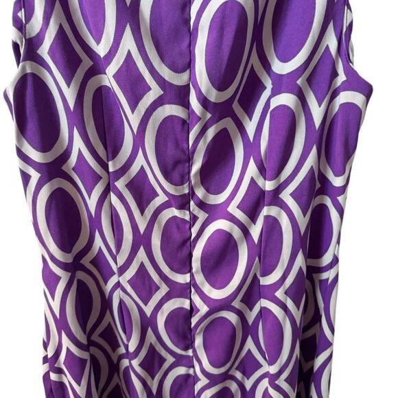 AGB Purple and White Diamond Pattern Sleeveless Zip Up Dress Size 10 - Picture 9 of 9